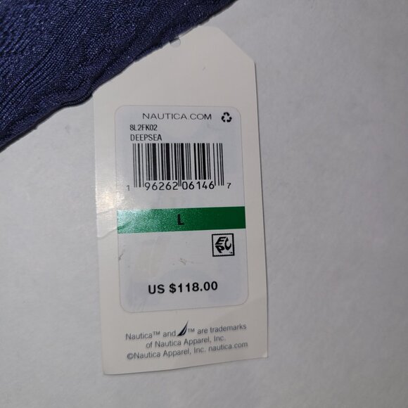 Nautica knit cross-back one-piece swimsuit bathing suit New w/ tags Blue - Picture 3 of 8